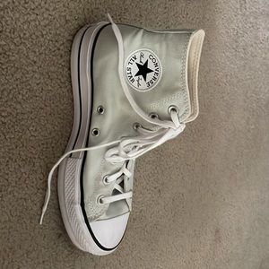 High top platform converse. Color light green/sage green. Size Womens 9